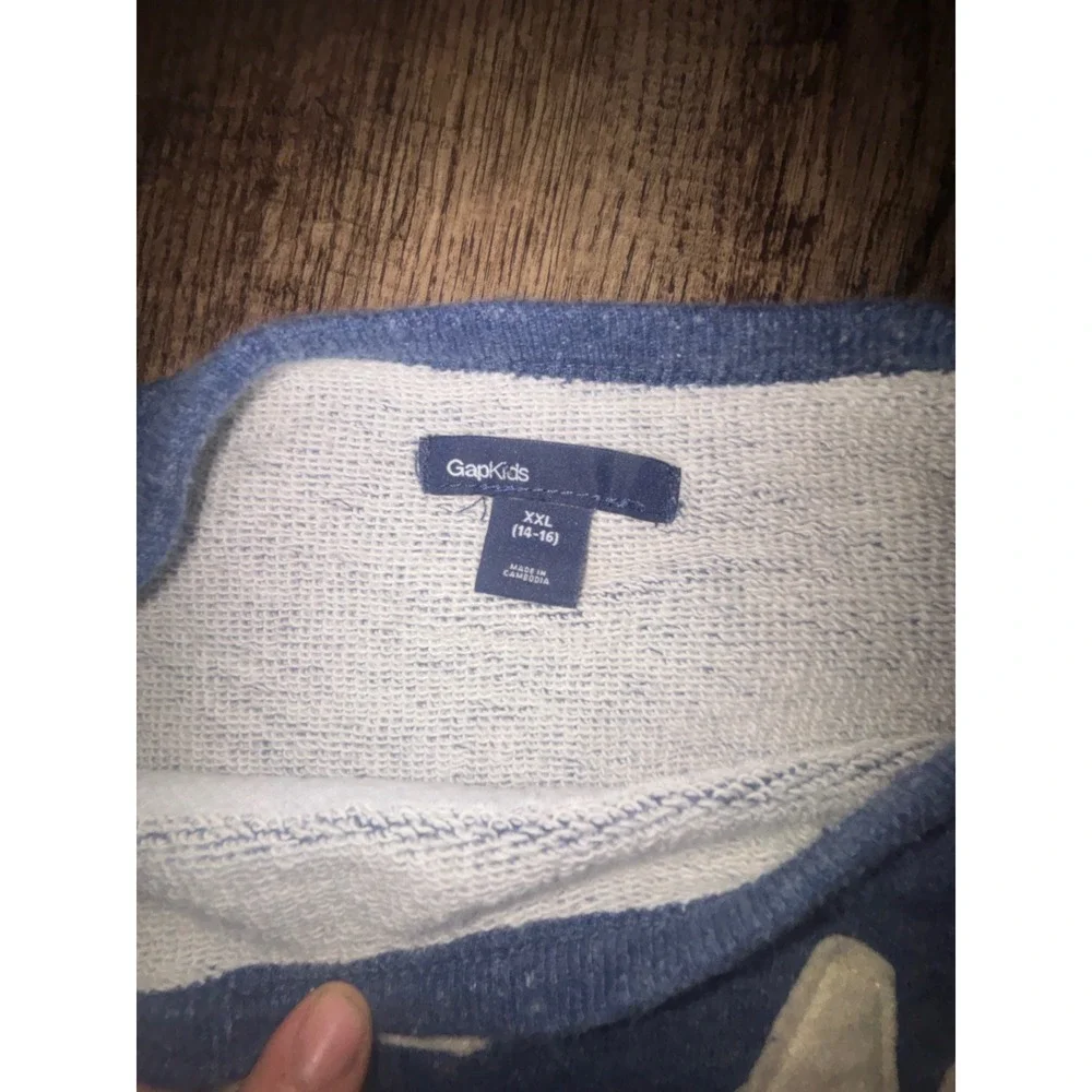 Gap Kids Boys XXL 14-16 Blue Heather GAP NY 1969 Graphic Crewneck Sweatshirt